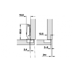 Charniere Salice Mini 26 Mm Sans Embase - Ref. 32941500